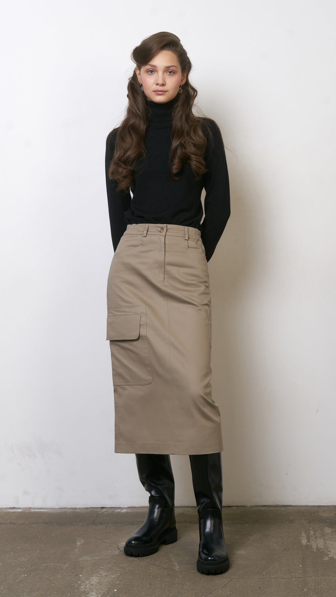 utility work skirt with pockets