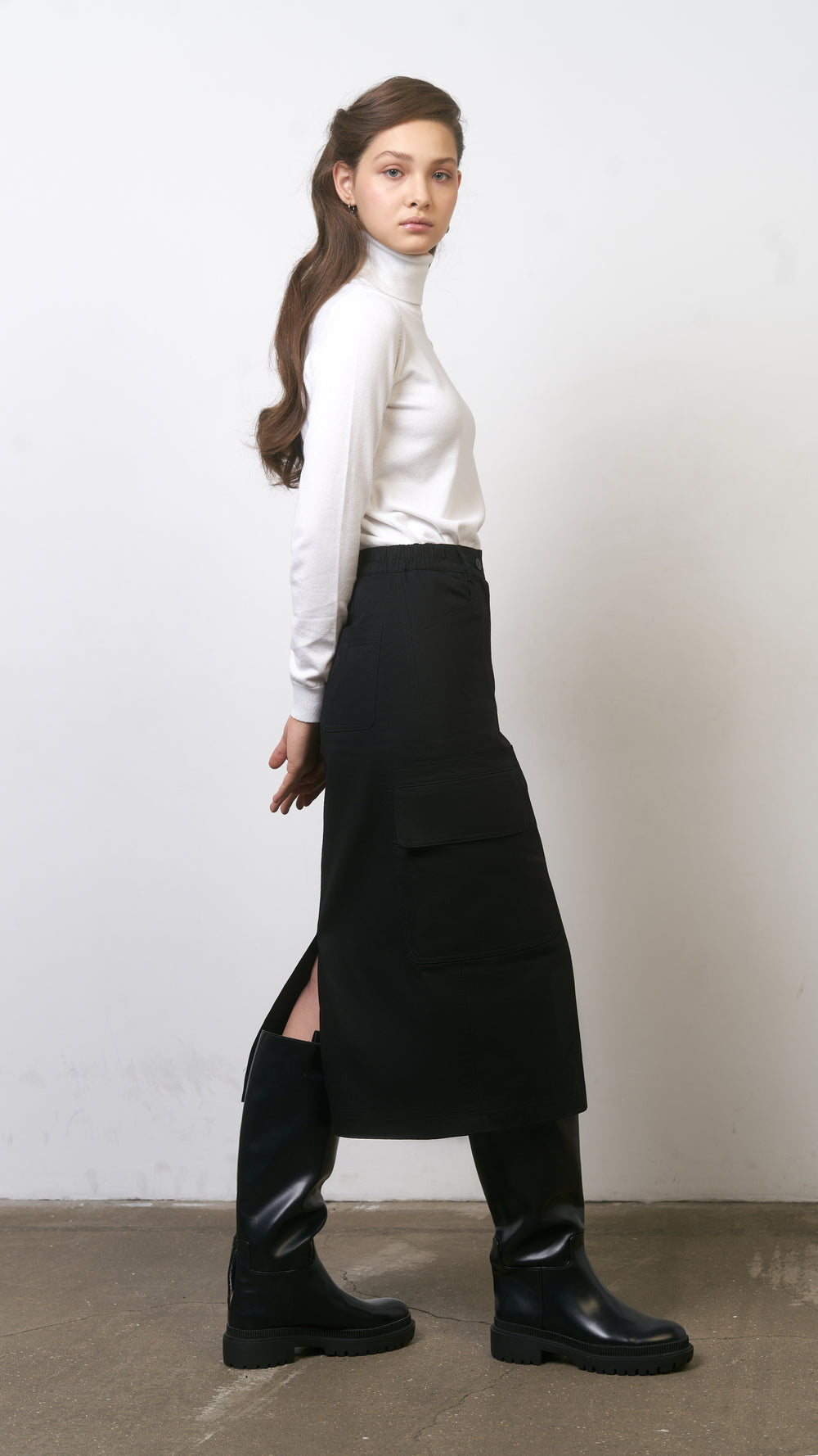 utility work skirt with pockets