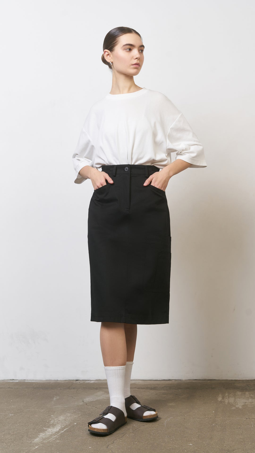 utility work skirt with pockets