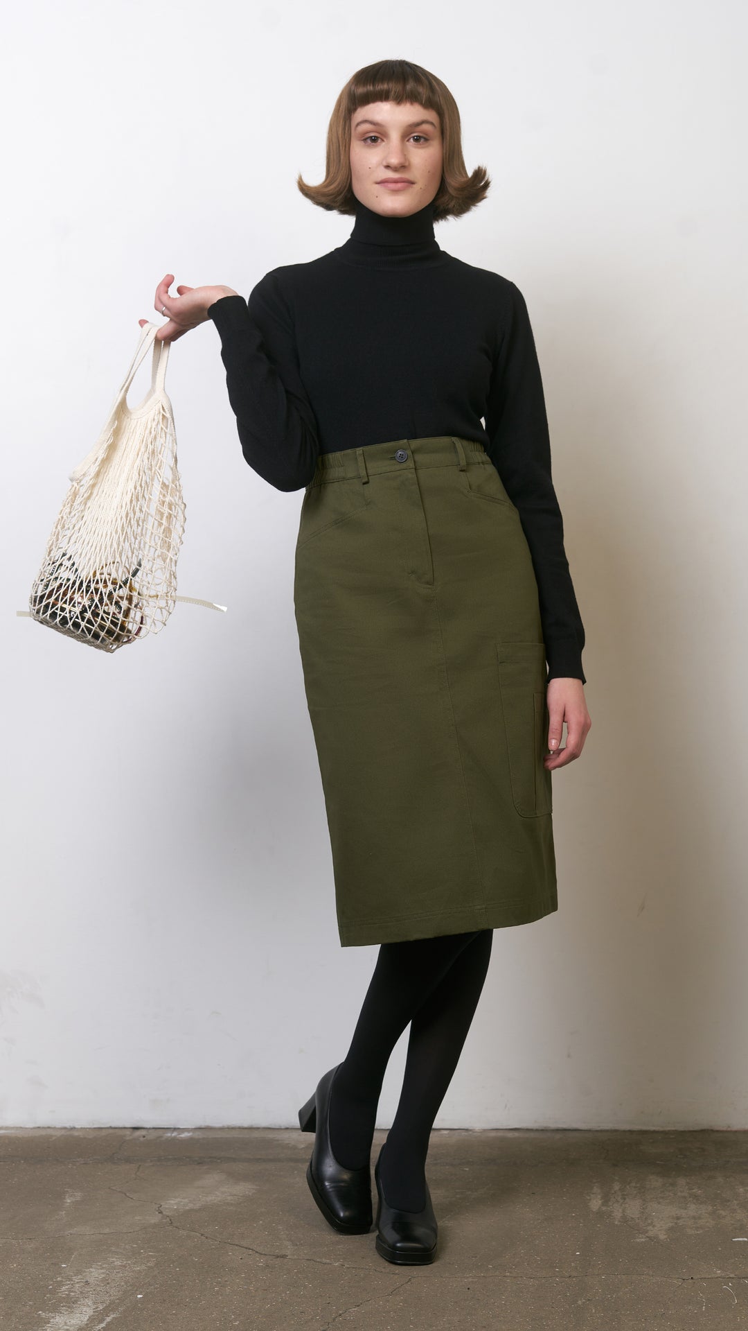 utility work skirt with pockets